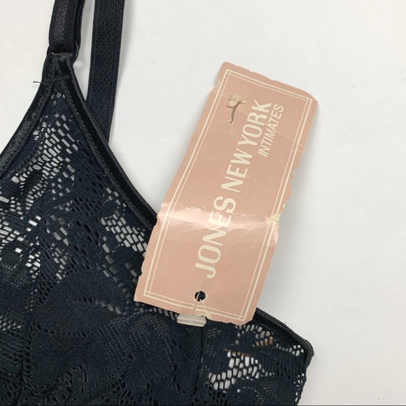 Vintage nwt jones ny black lace bralette bra - Picture 2 of 5